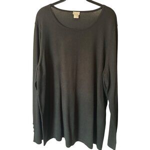 Black Long Sleeve Sweater Size XXL Rayon & Polyester Blend
